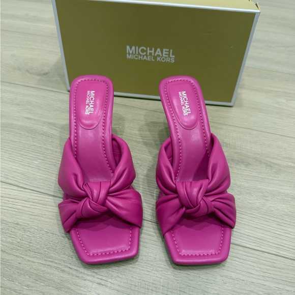 Michael Kors Fuchsia Heeled Sandals - Picture 1 of 3